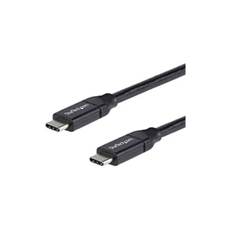 Front. Startech - .com 2m 6 ft USB C to USB C Cable w/ 5A PD - M/M - USB 2.0 - USB-IF Certified - USB Type C Cable - USB C Charging Cable - Black.