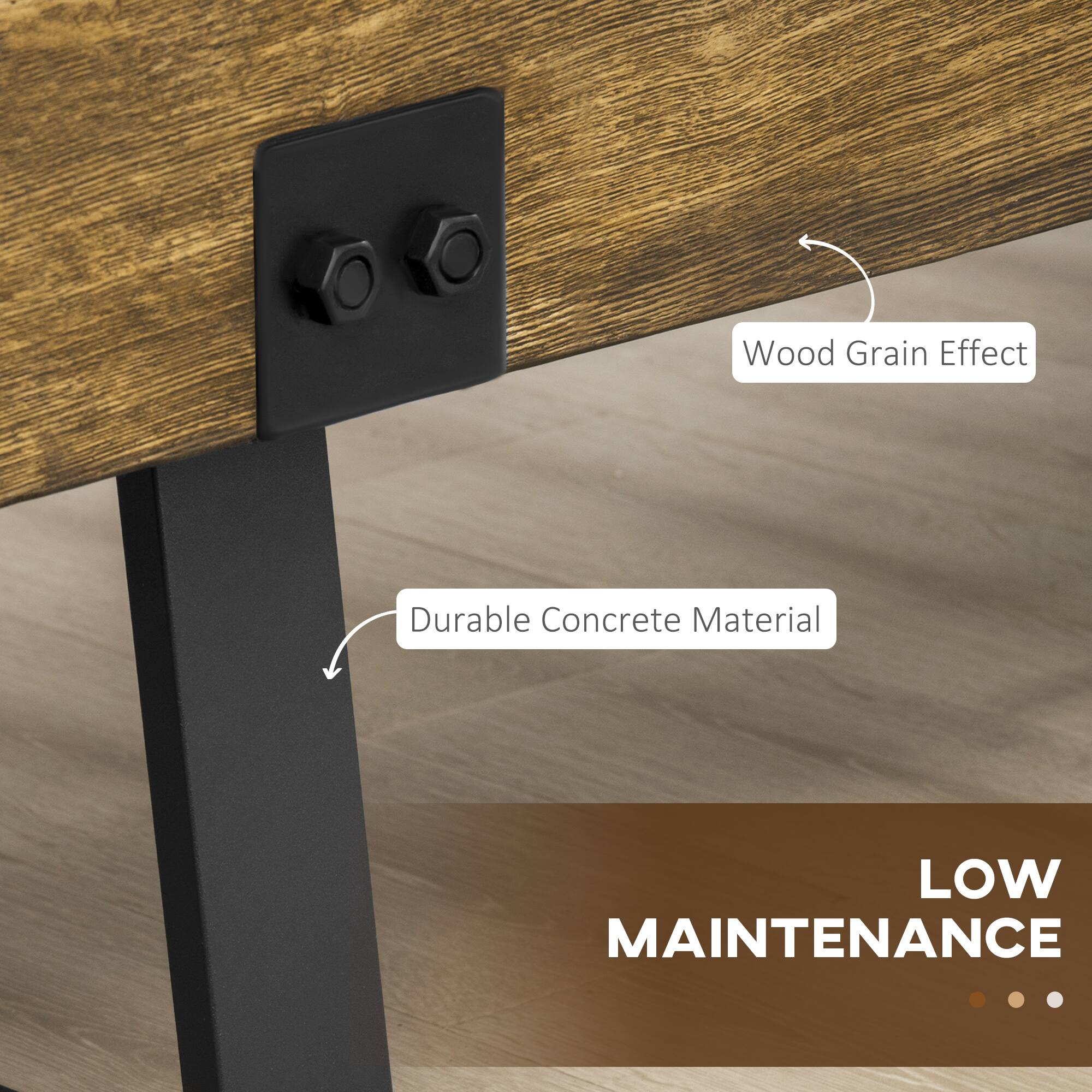 Wood Grain Effect, Durable Concrete Material, Low Maintenance