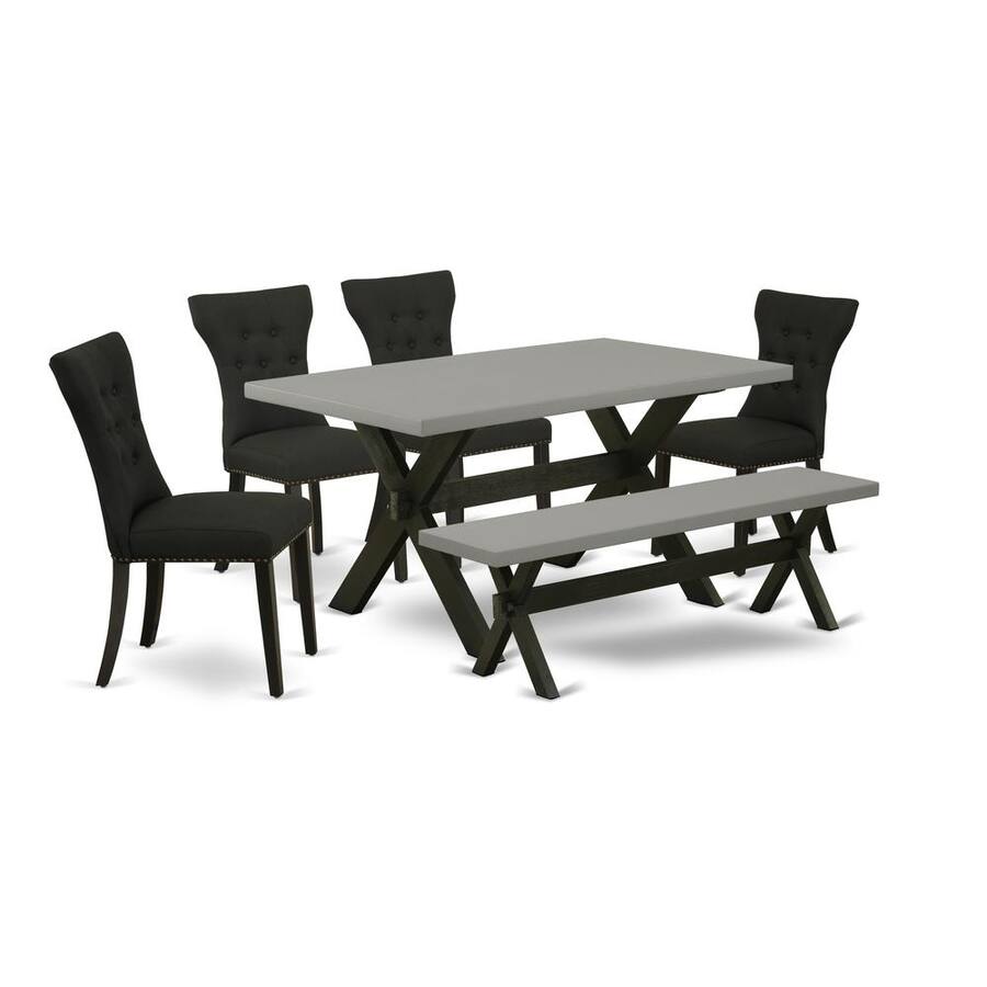 East West Furniture X696GA124 6 6 Pc Dining Table Set 4 Dining Chairs ...