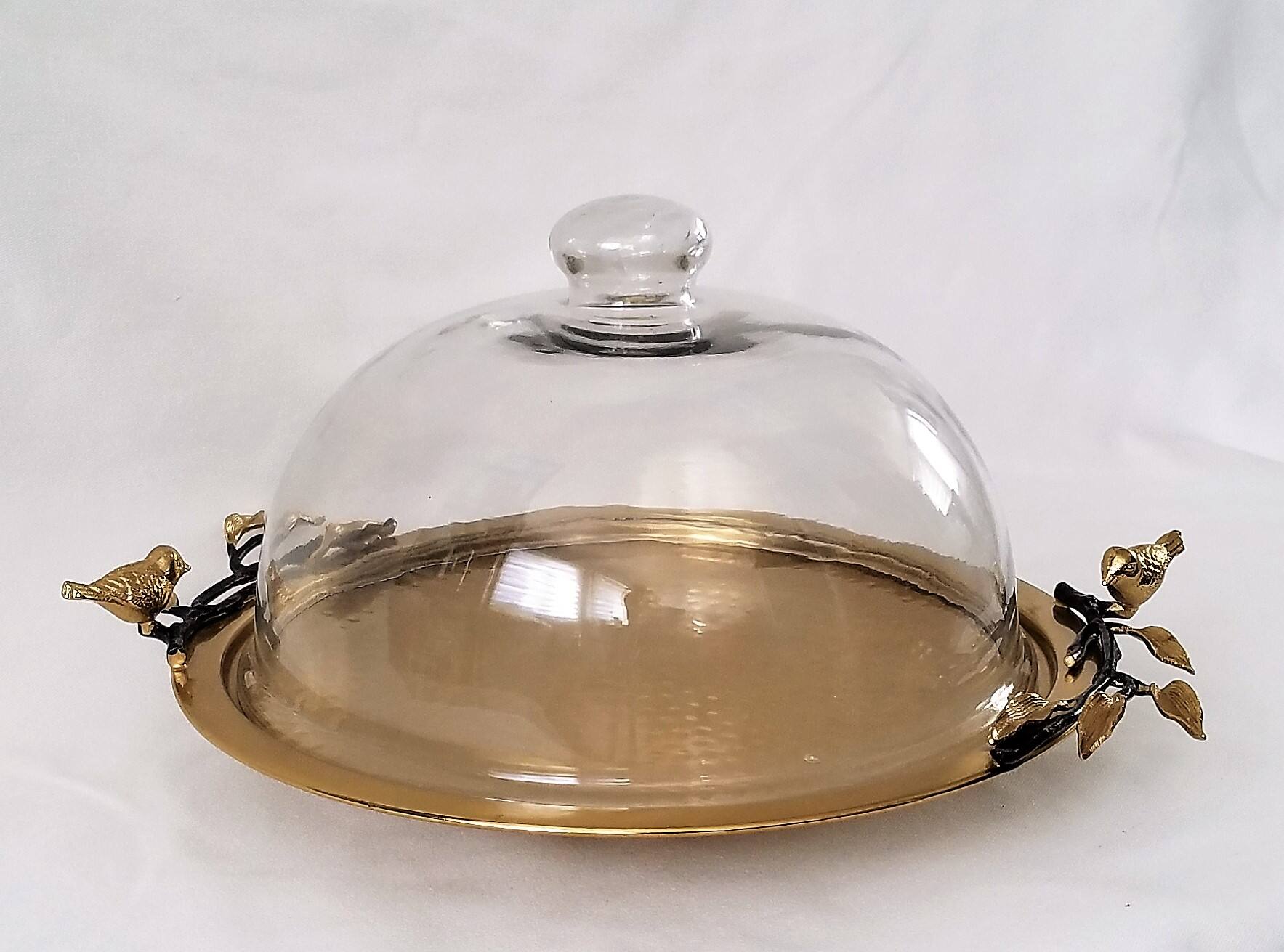 Angle. Jiallo - Songbird dome - 12" Wide 8" High - Gold.