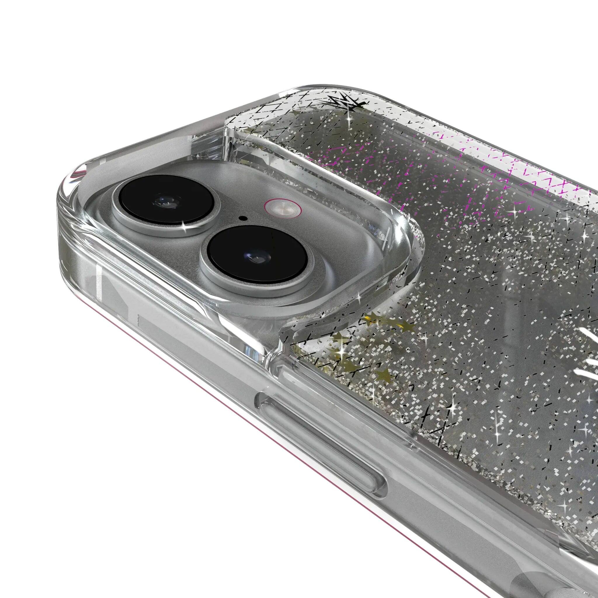 Left. Keyscaper - WWE Steel Glitter Phone Case - Apple iPhone 14 Pro - Liv Morgan.