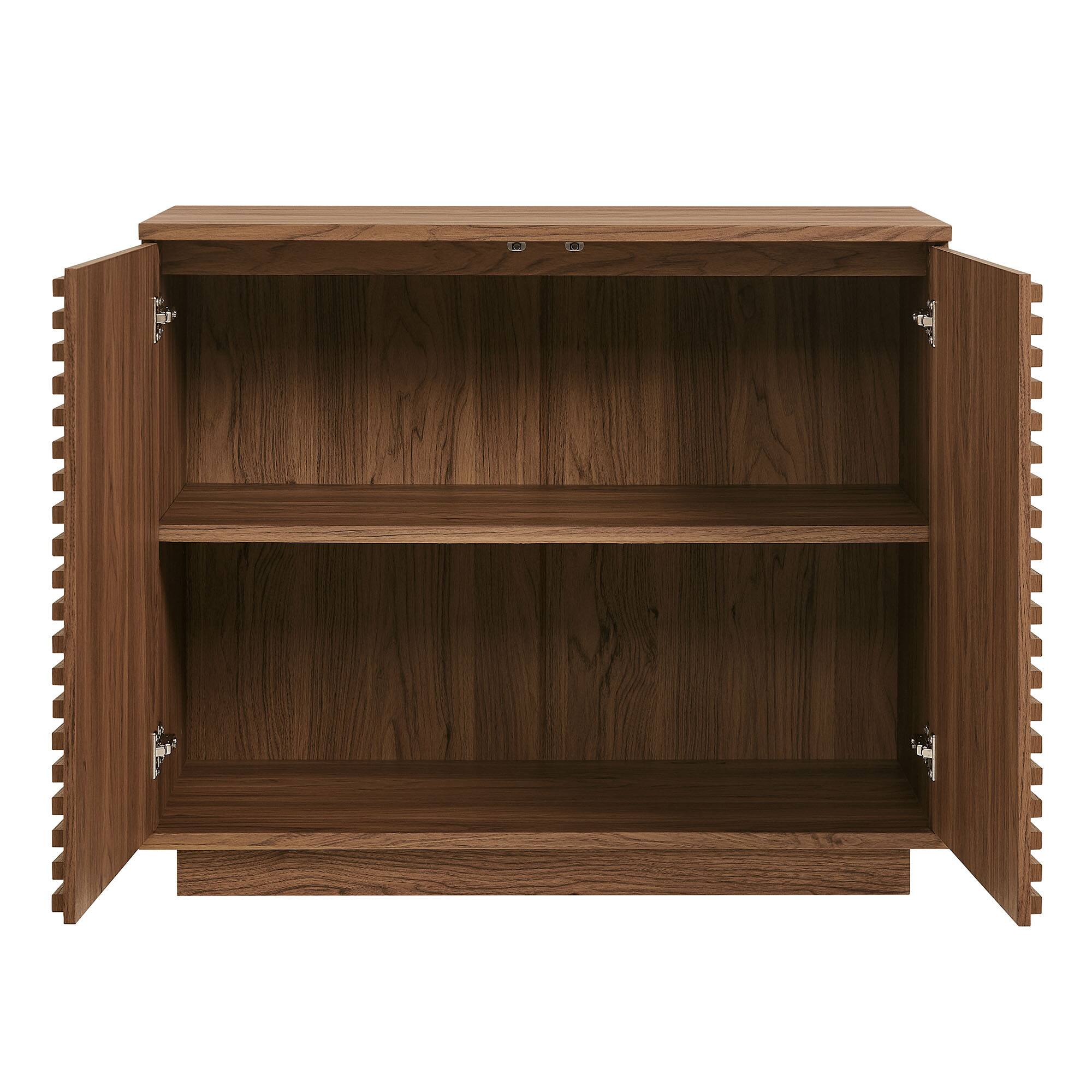 Alt View 4. Modway - Render 2-Door Fluted Accent Cabinet by Modway - Walnut.