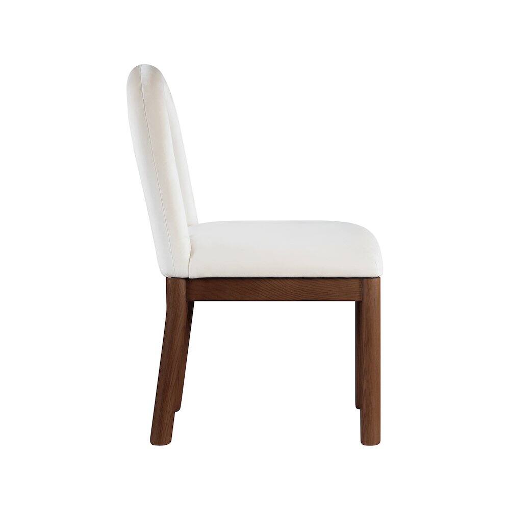 Alt View 3. Meridian Furniture - Conrad Cream Velvet Dining Chair - Beige.