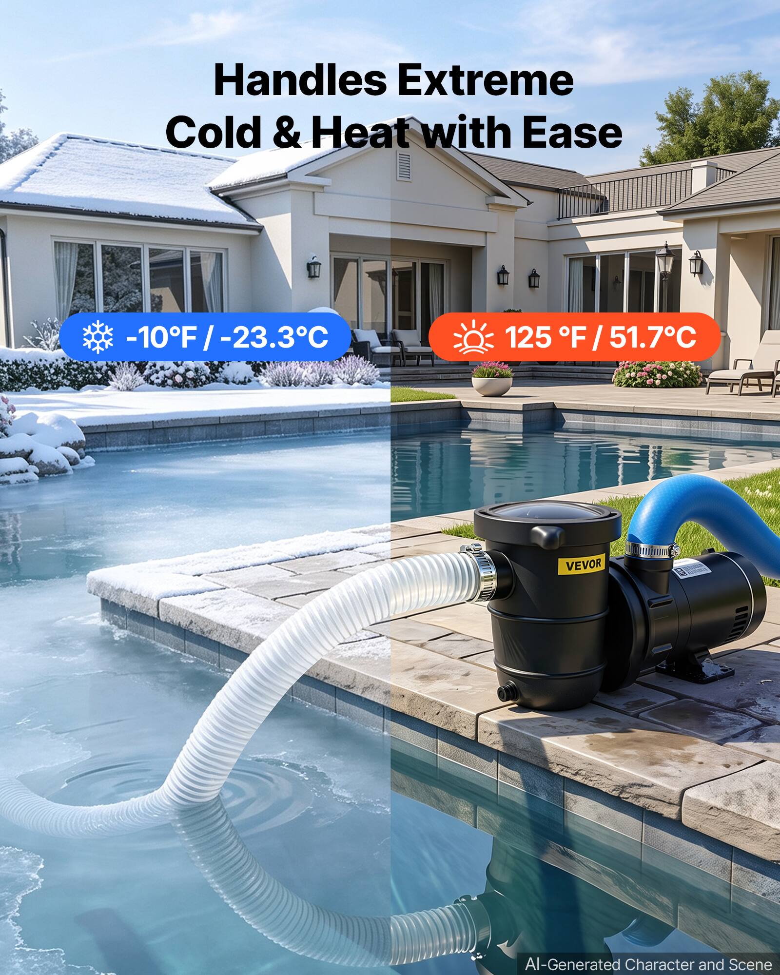 Handles Extreme Cold & Heat with Ease

-10°F / -23.3°C

125°F / 51.7°C

VEVOR

AI-Generated Character and Scene