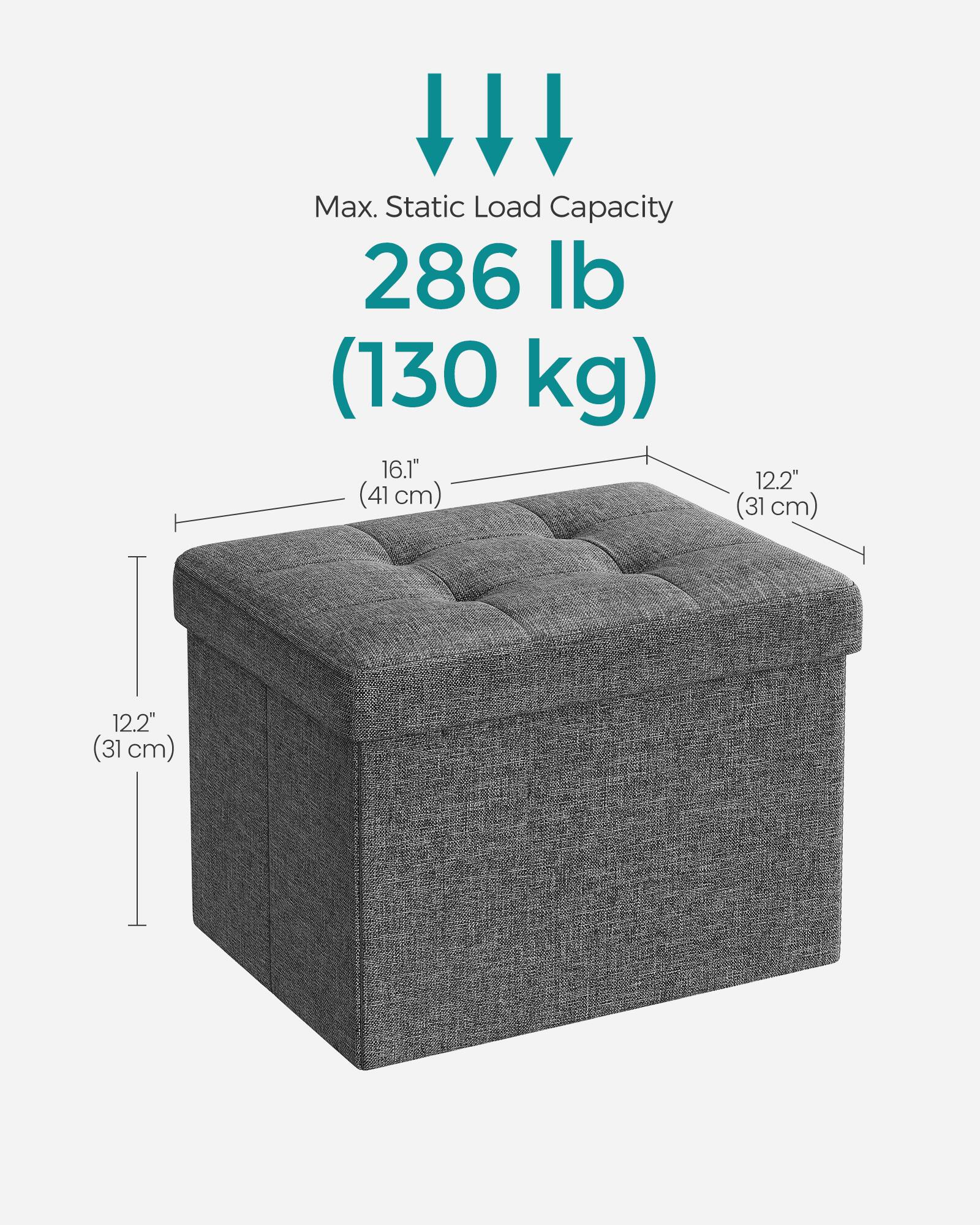 Max. Static Load Capacity: 286 lb (130 kg)  
16.1" (41 cm)  
12.2" (31 cm)  
12.2" (31 cm)