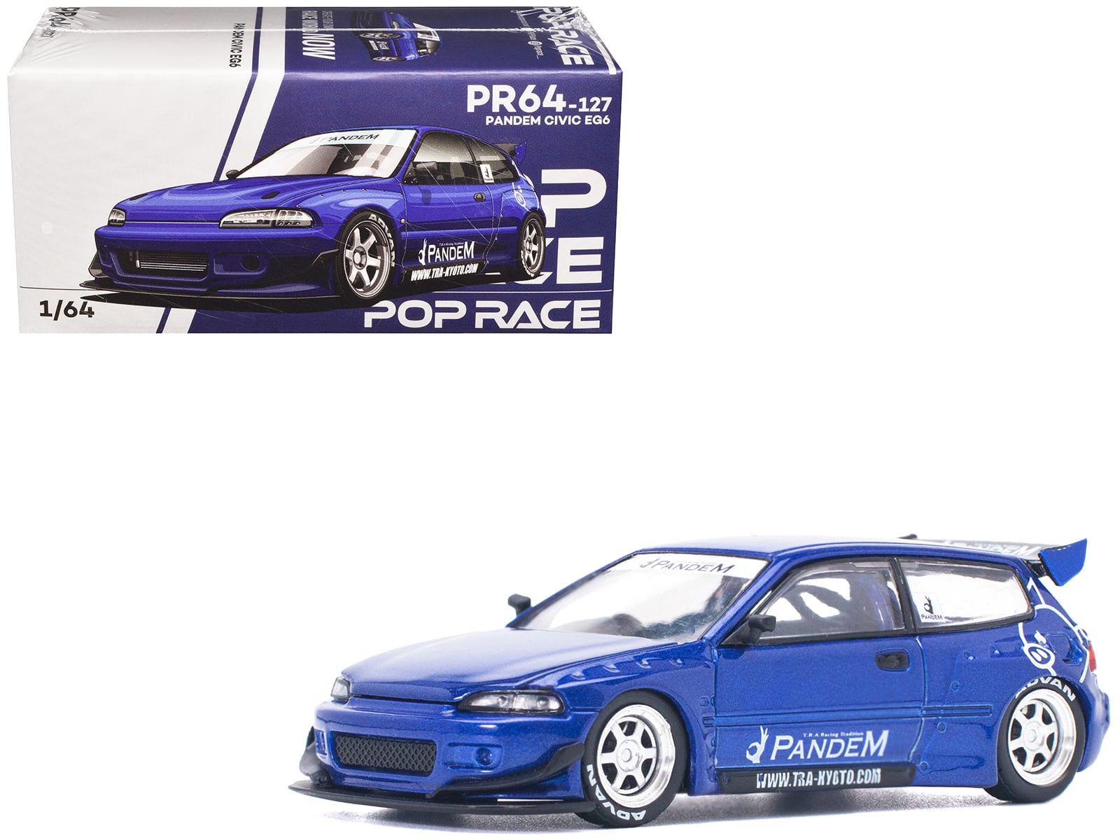 Pandem Civic EG6 RHD (Right Hand Drive) Blue Metallic 1/64 Die Cast Model Car by Pop Race price history on PriceWatchPro