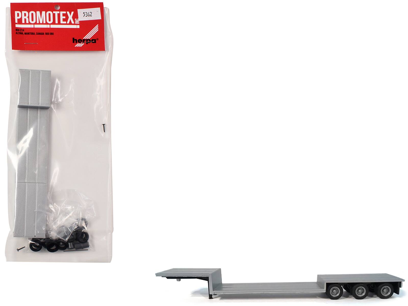 3-Axle Double-Drop Flatbed Trailer Silver Top 1/87 (HO) Plastic Model by Promotex price history on PriceWatchPro