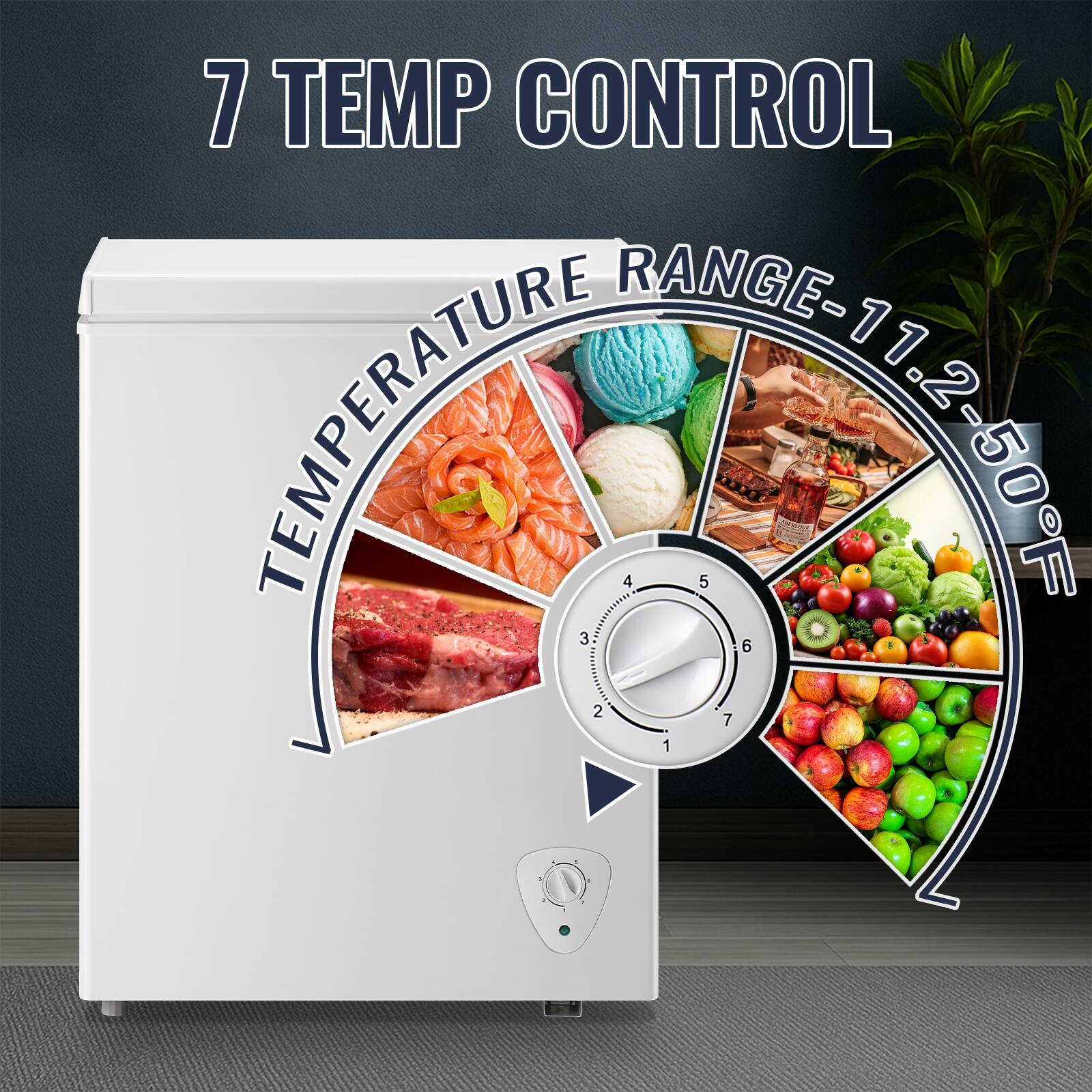 7 TEMP CONTROL  
TEMPERATURE RANGE: -11.2 - 50°F