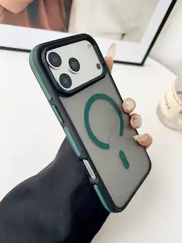Dteck - Matte Frosted Magnetic Back Case for Apple iPhone 17 Pro Translucent Slim Cover - Darkgreen