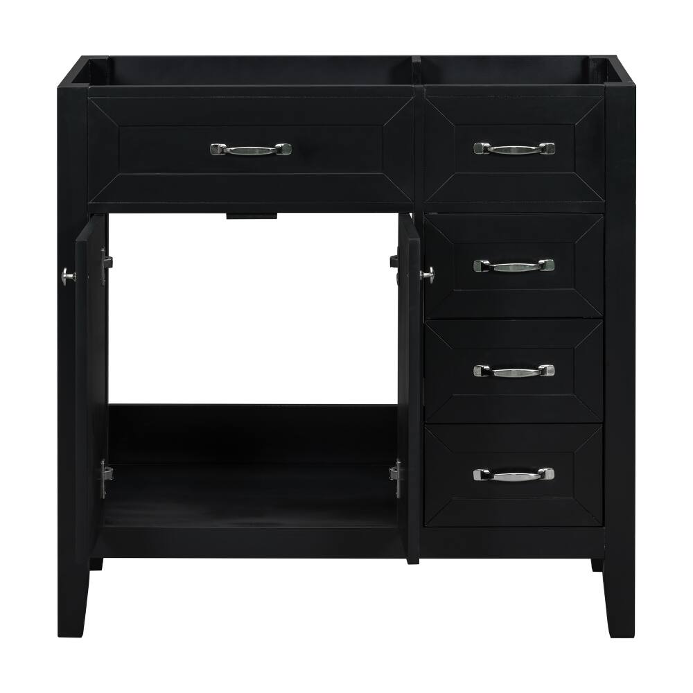 Alt View 9. Loheer - Loheer 36 Inch Bathroom Vanity Base Only, Black Vanity Cabinet Without Sink, Freestanding Modern Design - Black.