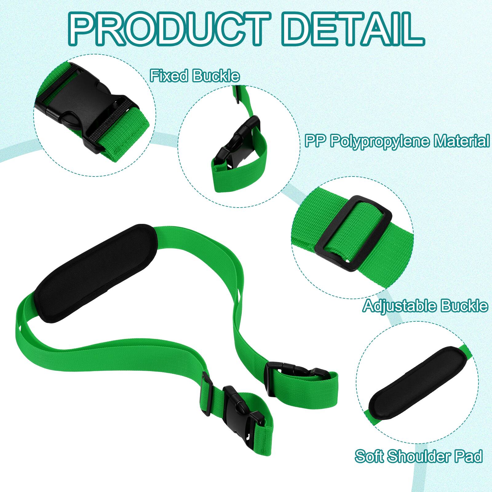 PRODUCT DETAIL

- Fixed Buckle
- PP Polypropylene Material
- Adjustable Buckle
- Soft Shoulder Pad