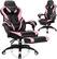 Front. Costway - Costway Office Computer Desk Chair Gaming Chair Adjustable Swivel w/Footrest - Pink.
