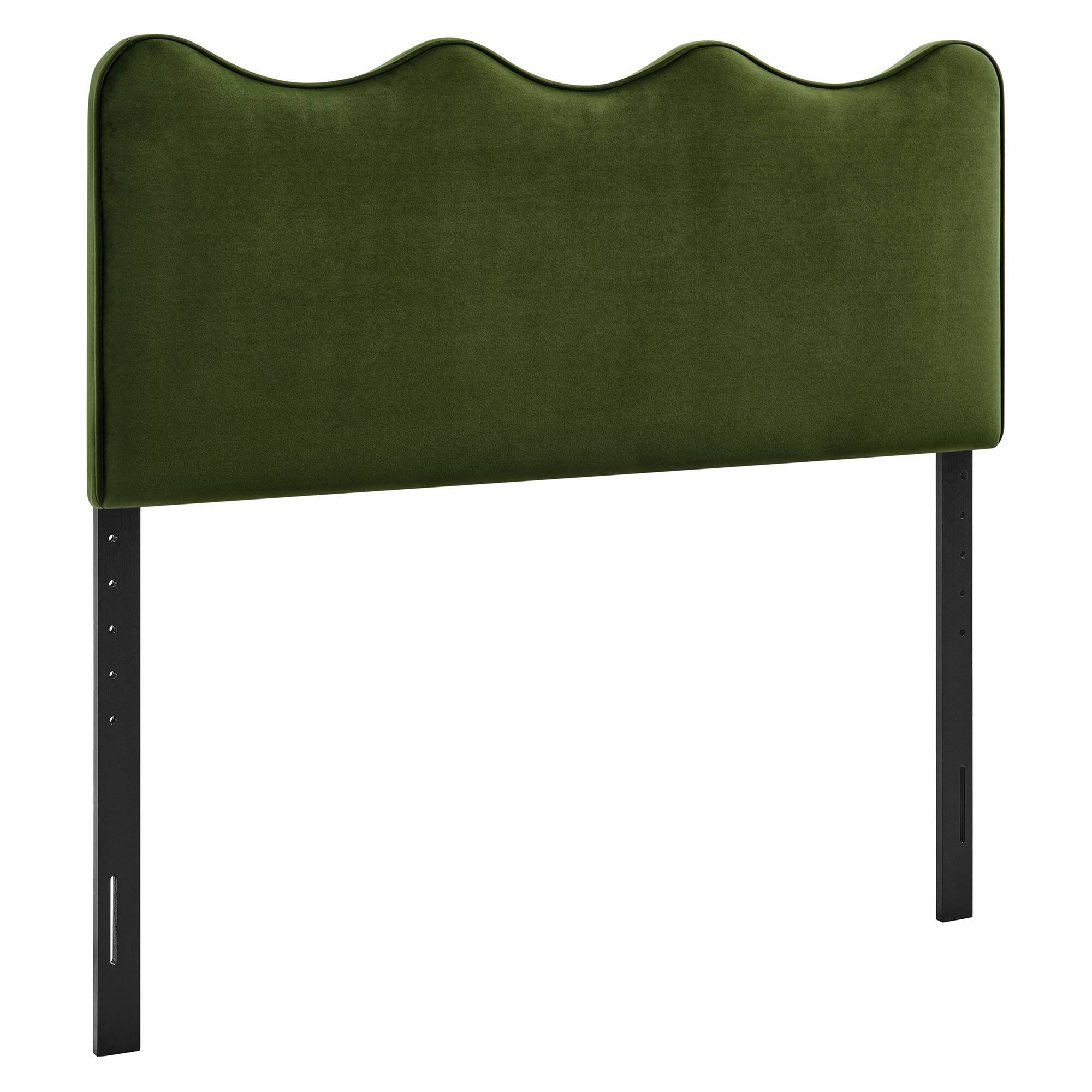 Angle. Modway - Athena Upholstered Headboard by Modway - Moss Green.