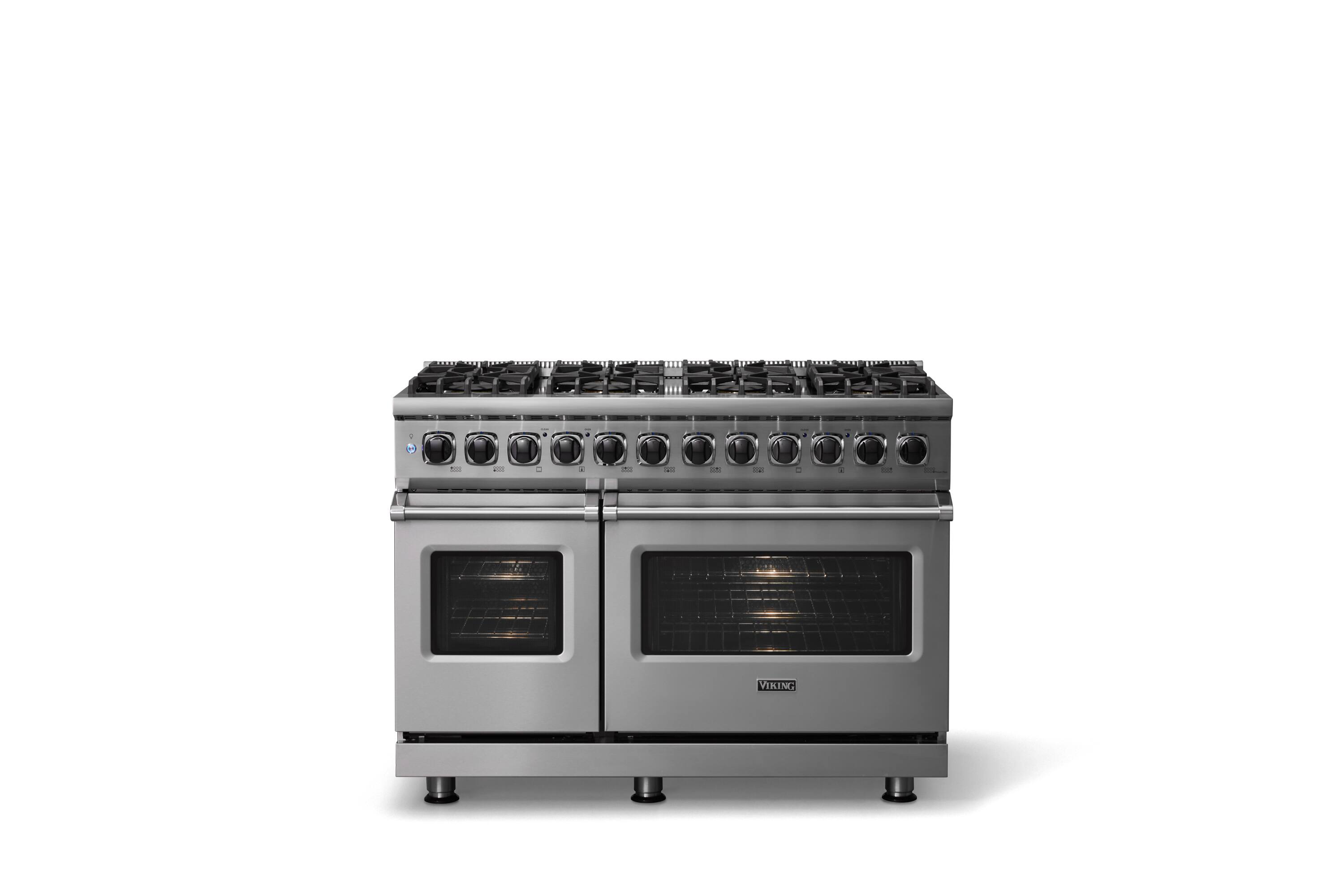 Alt View 2. Viking - 5-Series 48"W Gas Open Burner Range - Stainless Steel.