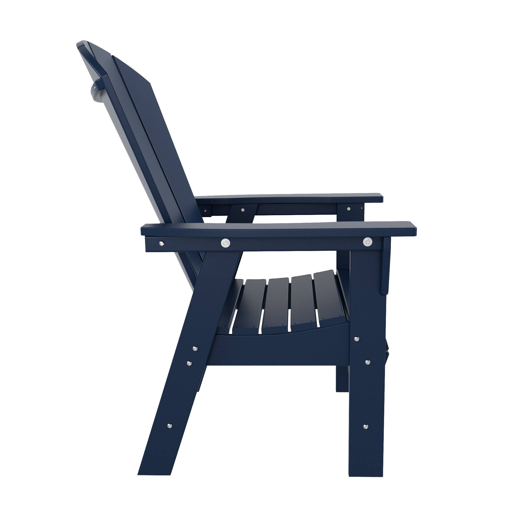Alt View 1. WestinTrends - WestinTrends Malibu Outdoor Patio HDPE Plastic Adirondack Dining Chair - Navy Blue.