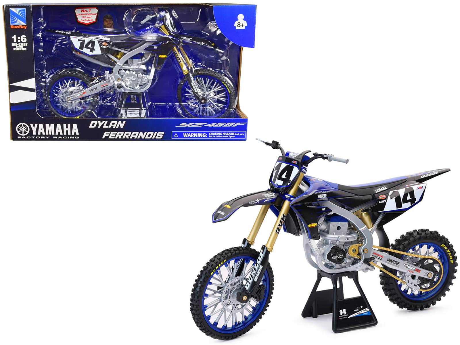 "Yamaha YZ450F Motorcycle #14 Dylan Ferrandis ""Yamaha Factory Racing"" 1/6 Diecast Model by New Ray" price history on PriceWatchPro