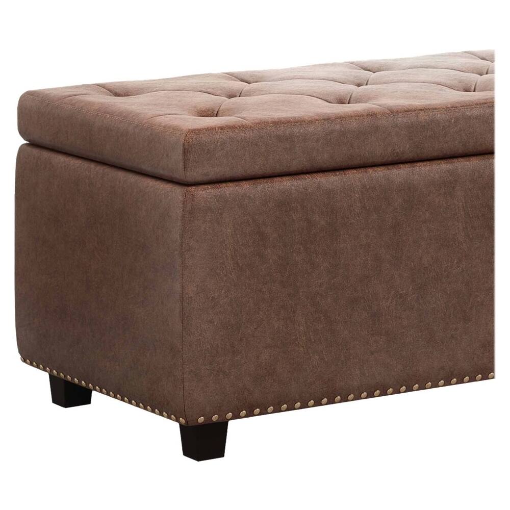 Alt View 13. Simpli Home - Hamilton Storage Ottoman - Distressed Umber Brown.