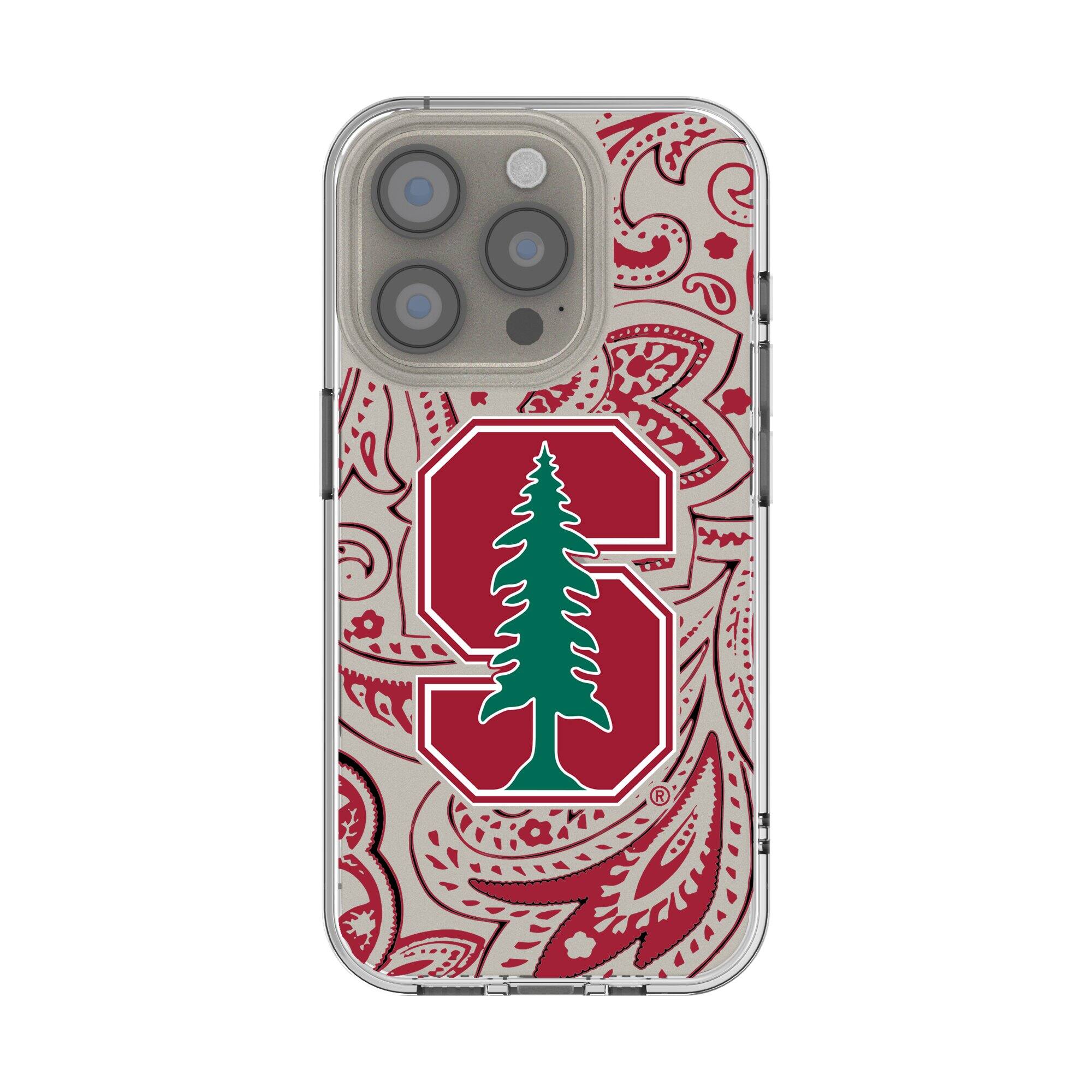 Front. Keyscaper - Stanford Cardinal iPhone Paisley Design Clear Case - 13 Pro Max - Multicolor.