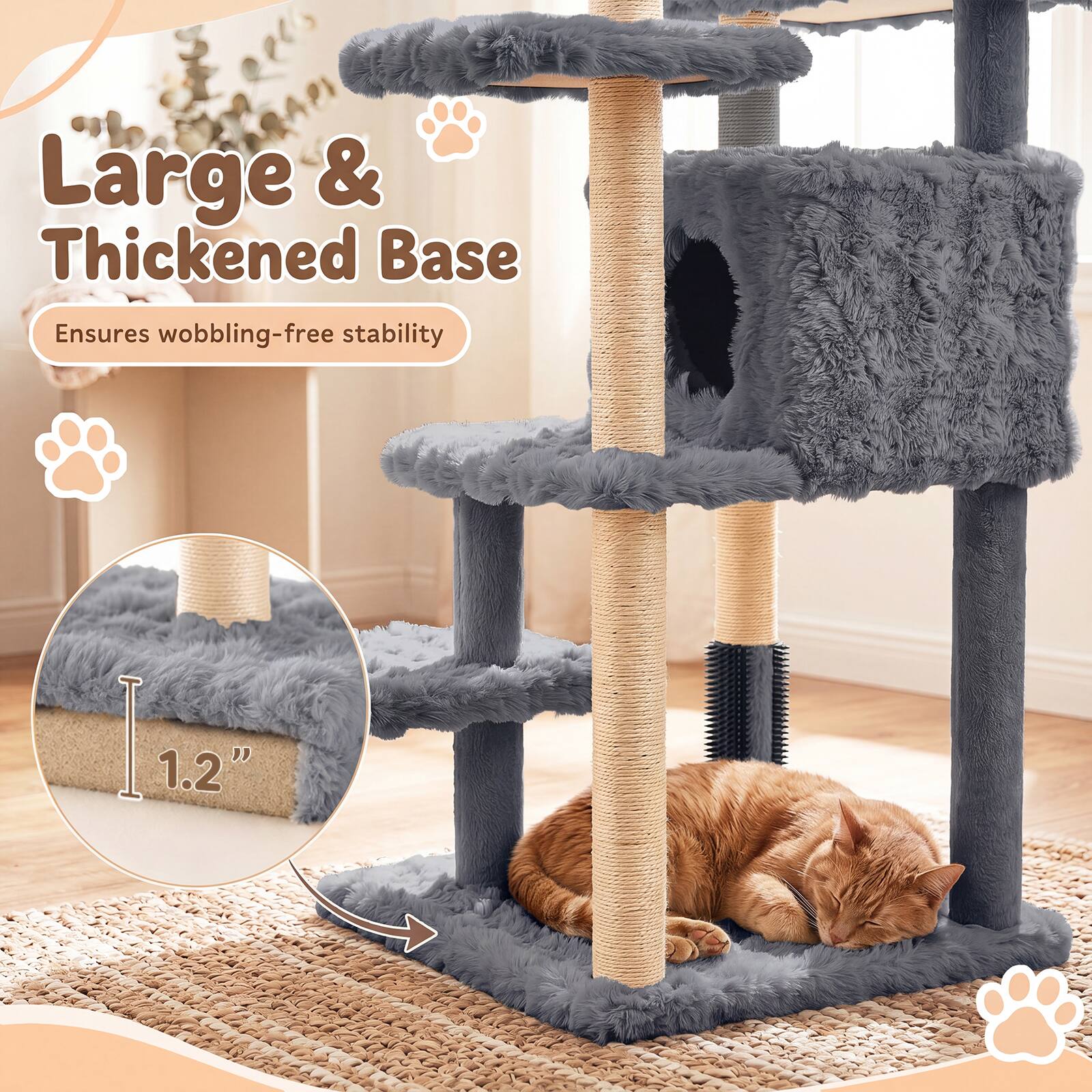 Large & Thickened Base Ensures wobbling-free stability

1.2"