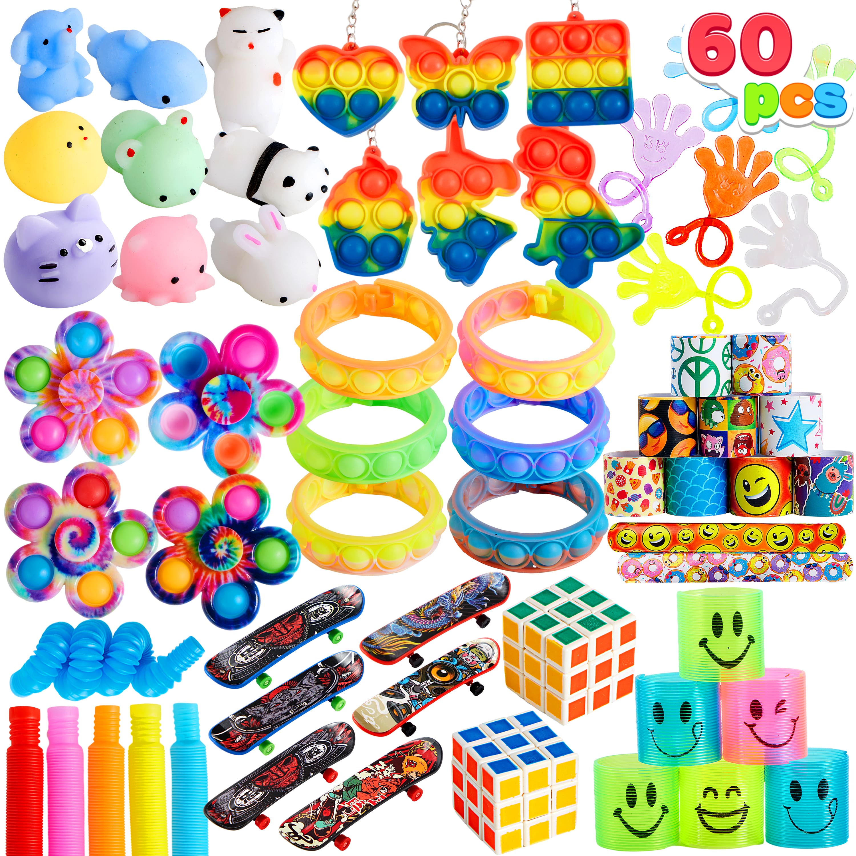 Joyfy - 60 Pcs Party Favors, Popular Fidget Toys, Easter Birthday Goodie Bags Fillers for Kids Pinata Stuffers - colorful price history on PriceWatchPro