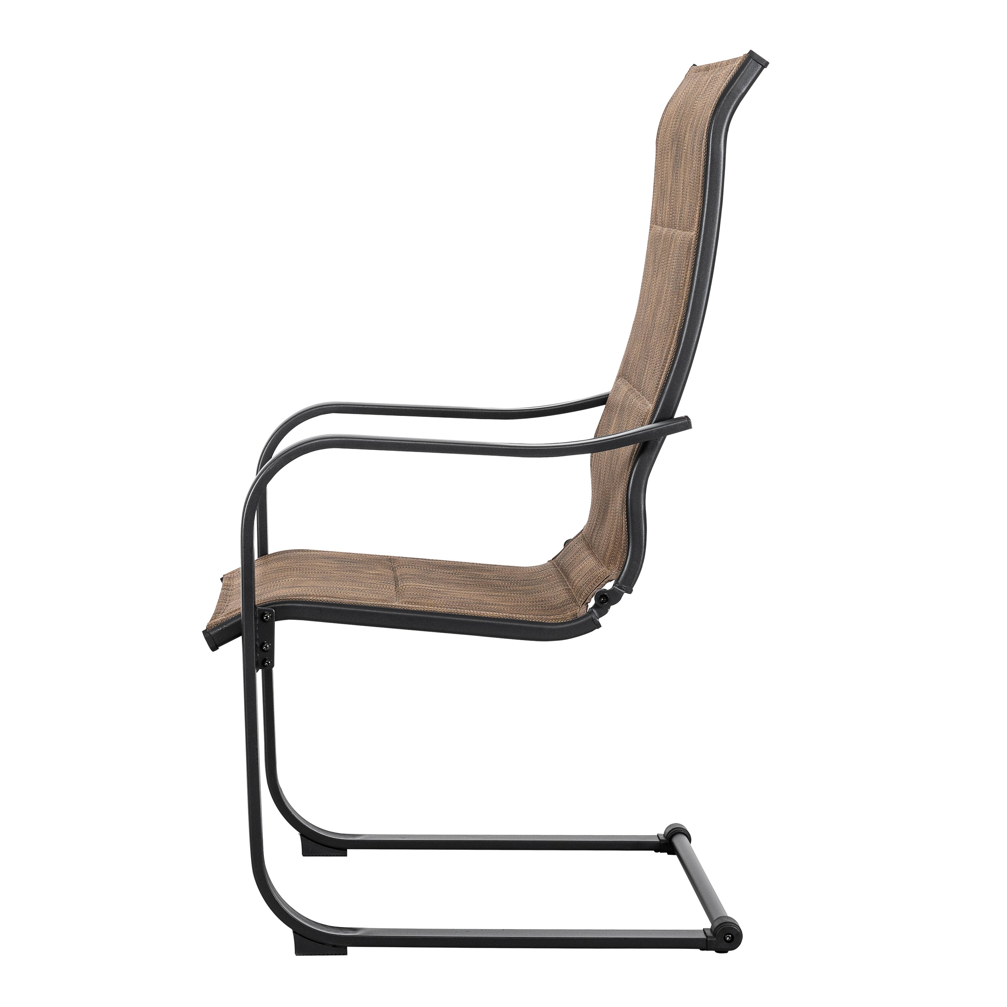 Alt View 7. Nuu Garden - Outdoor Chair Set of 2 C-spring Textilene Dining Chairs - Black and Brown.