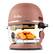 Front. Fritaire - Non-Toxic Air Fryer - Glass Air Fryer, 5qt, Teflon-Free, PFOA- Free, w/ Accessories - Rotisserie and Tumbling Basket - Mauve Rose.