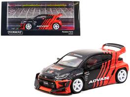 Tarmac Works - Toyota Pandem Yaris RHD (Right Hand Drive) ADVAN Livery Hobby43 Series 1/43 Diecast Model Car - Black and Red