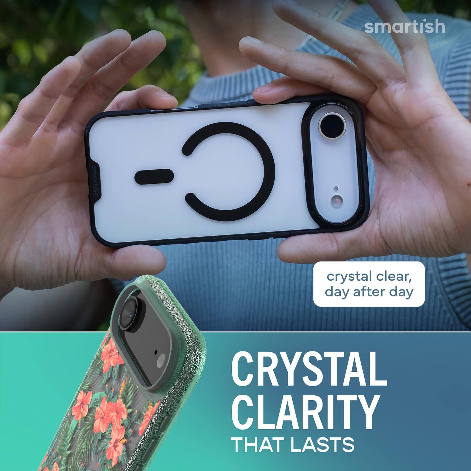 smartish  
crystal clear, day after day  
CRYSTAL CLARITY THAT LASTS