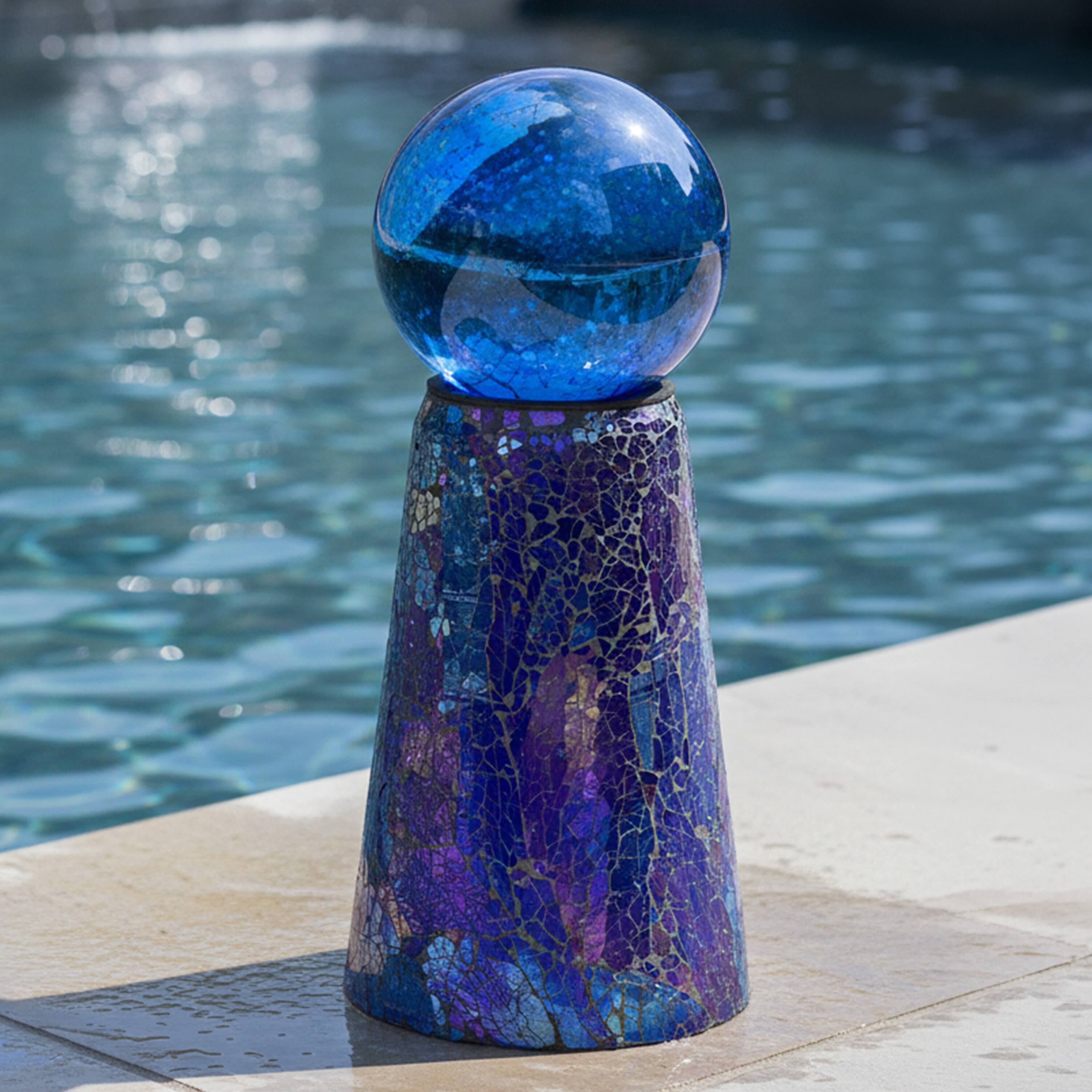 Alt View 9. Sunnydaze - 11" H Mosaic Gazing Globe Stand - Iridescent Purple.