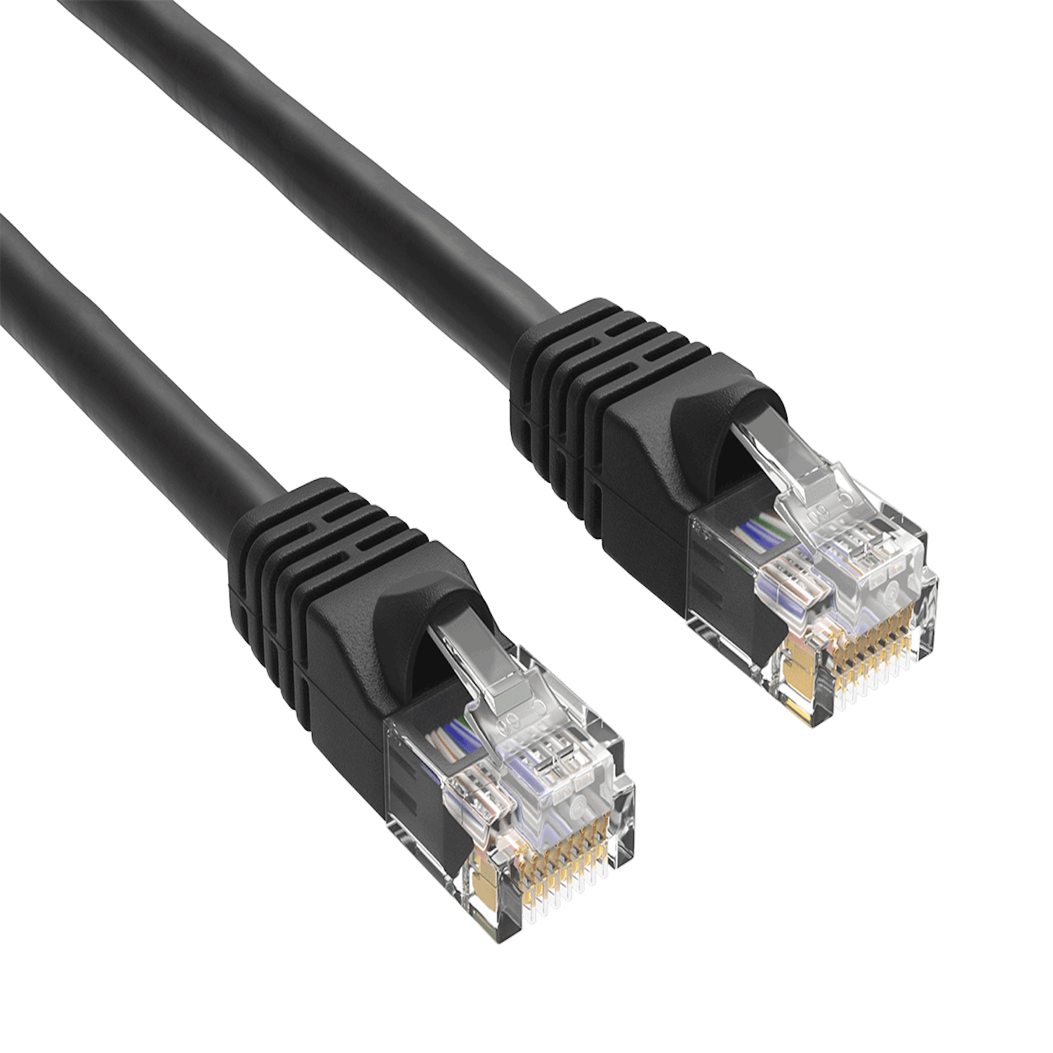Sanoxy - 25ft Cat6 Ethernet Cable 550MHz UTP Snagless Network Patch Cord - Black