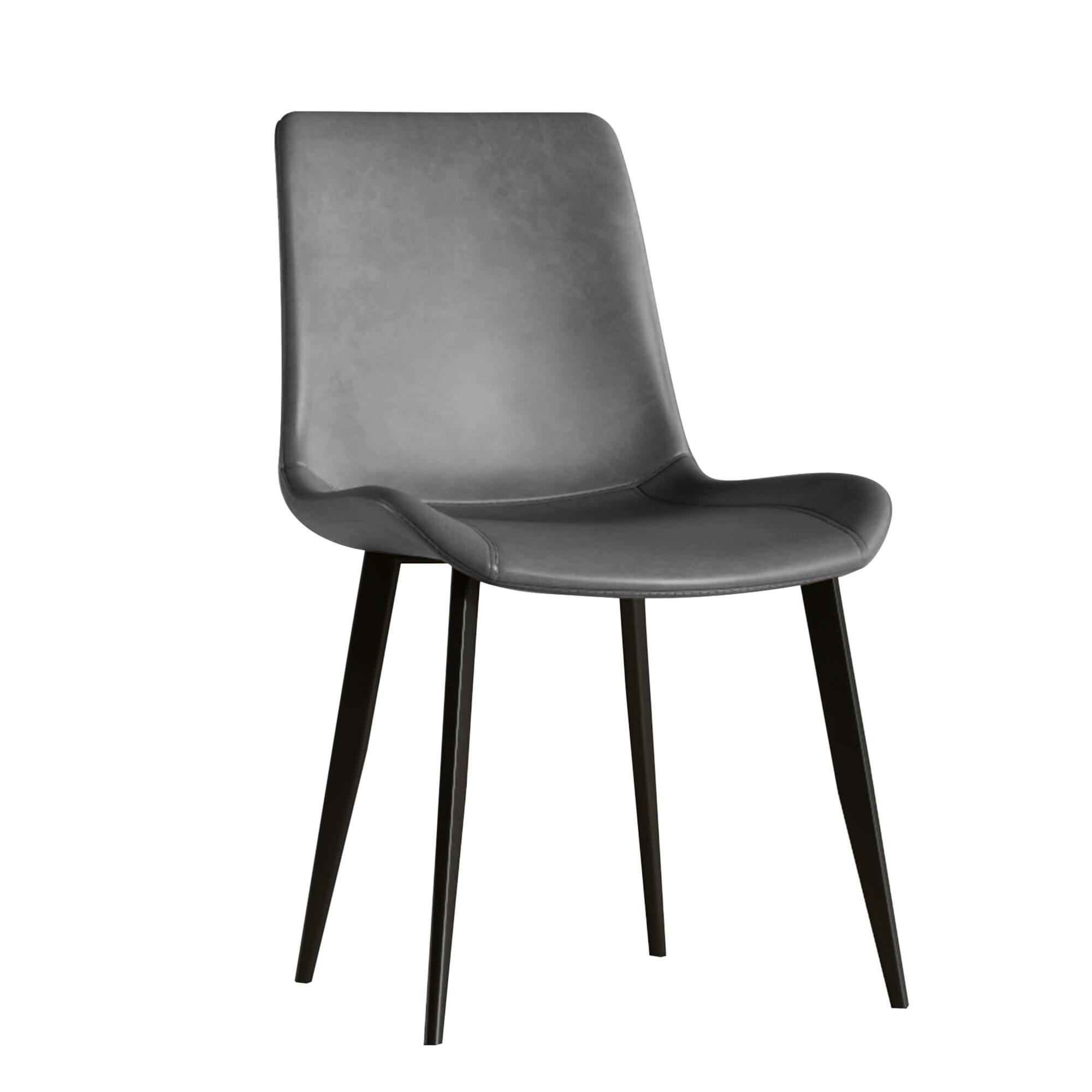 Alt View 8. GOODSILO - Modern Dining Chair with PU Leather Upholstery and Metal Frame for Kitchen and Dining Room, Set of 4 - Grey.