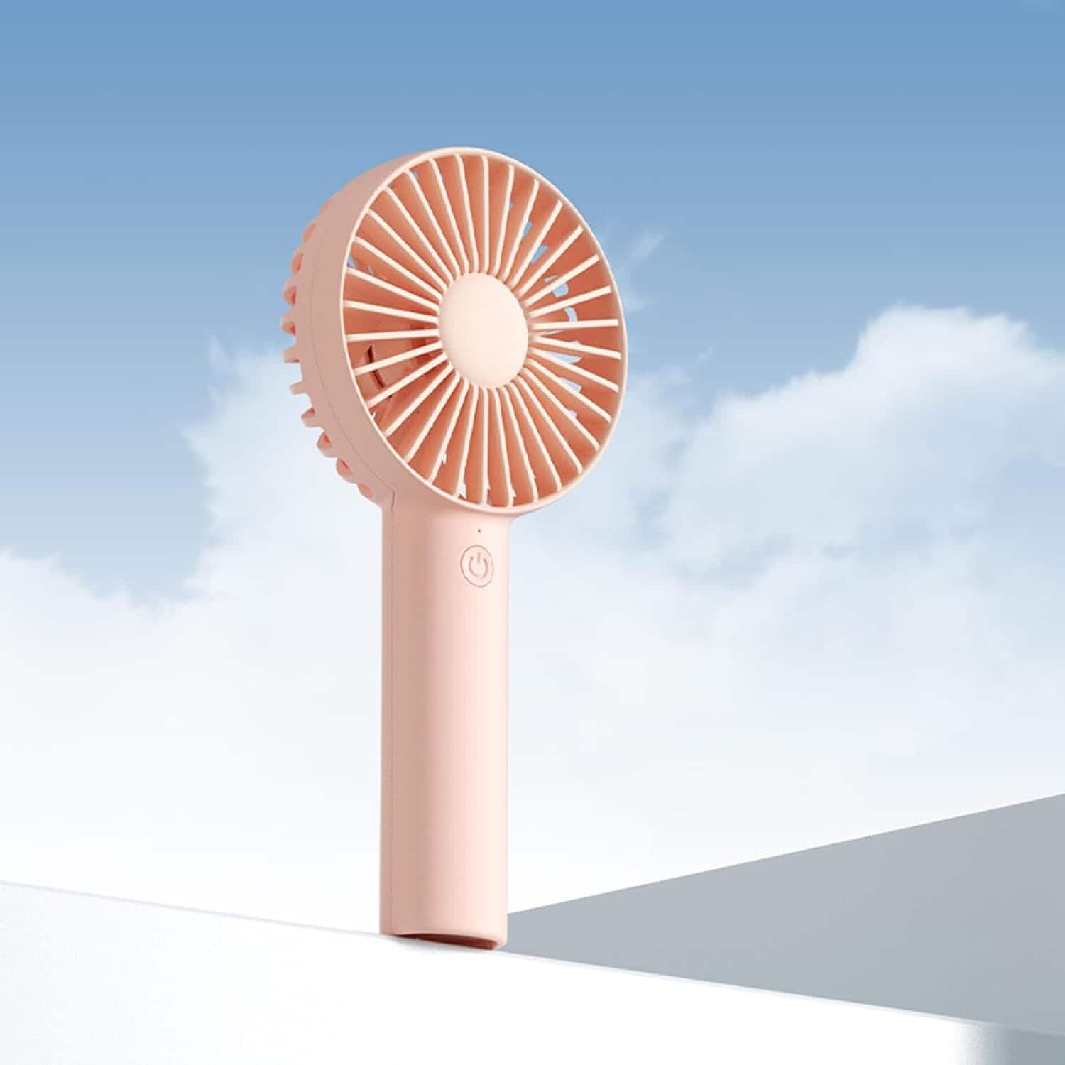 FINEAK - 3-Speed 4500mAh Portable USB Rechargeable Handheld Fan - Pink