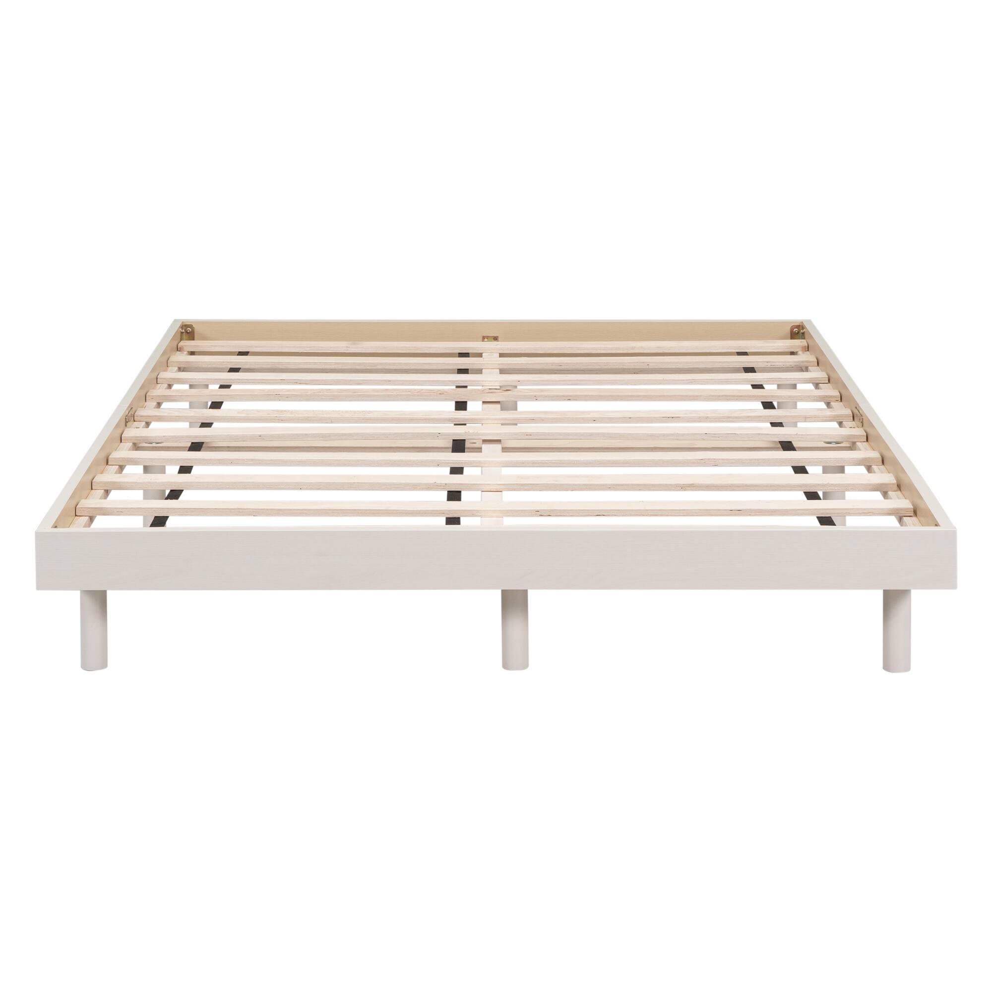 Alt View 1. GOODSILO - Modern Full Floating Platform Bed Frame with Sturdy Construction and Elegant Design for Contemporary Bedrooms - White Washed.