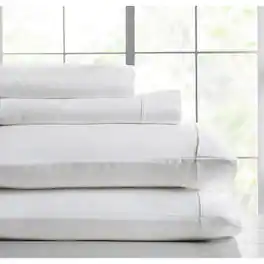 Knightsbridge - 600 Thread Count Jacquard Herringbone Sheet - 4 Piece Set - Queen - White