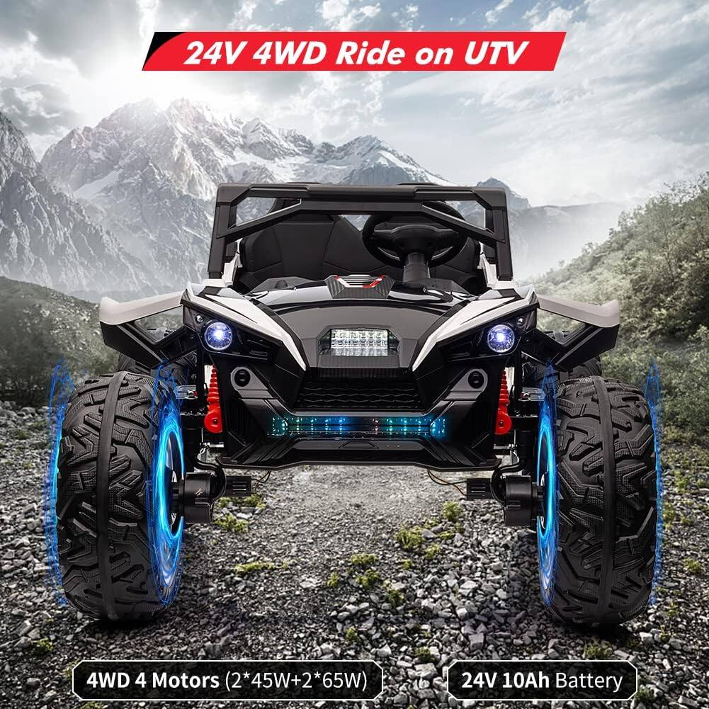 24V 4WD Ride on UTV

4WD 4 Motors (2*45W + 2*65W)

24V 10Ah Battery
