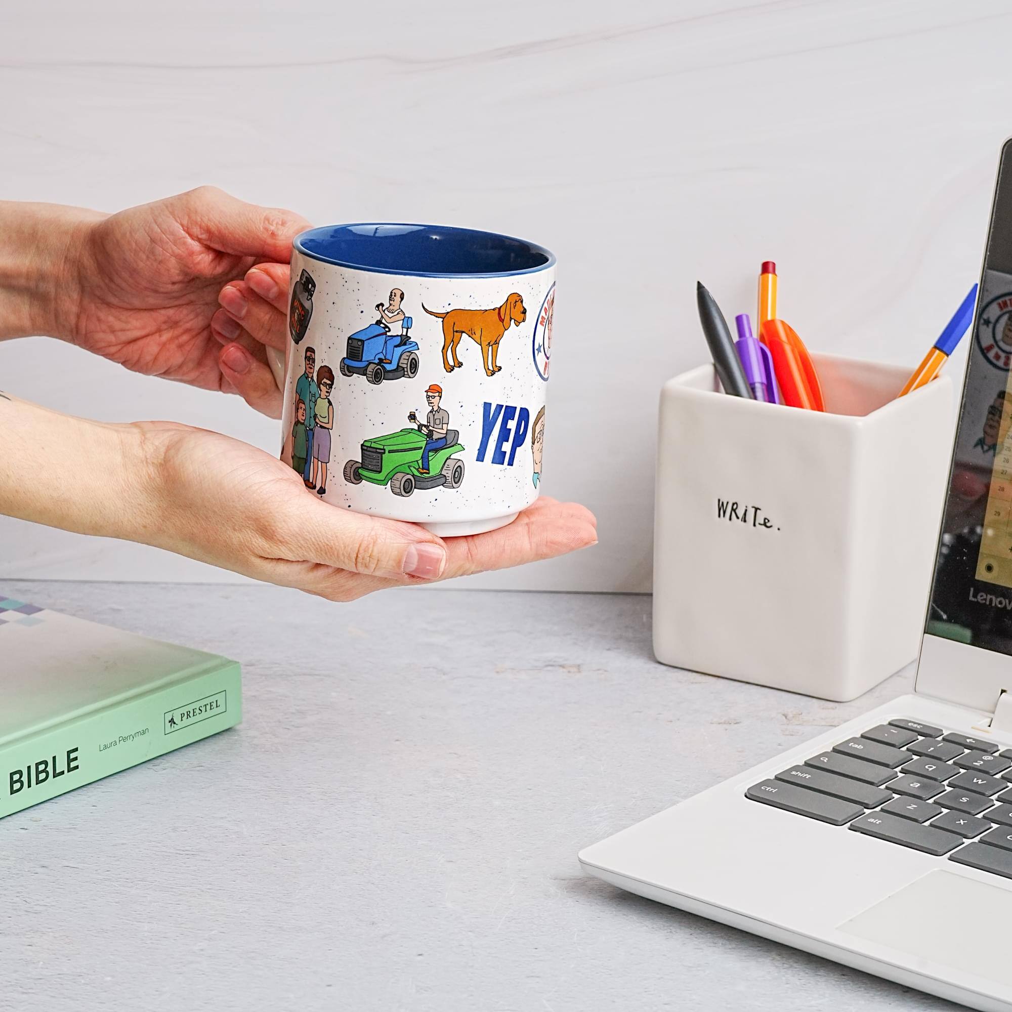 YEP  
WRITE.  

Lenov  
Laura Perryman  
BIBLE  
PRESTEL