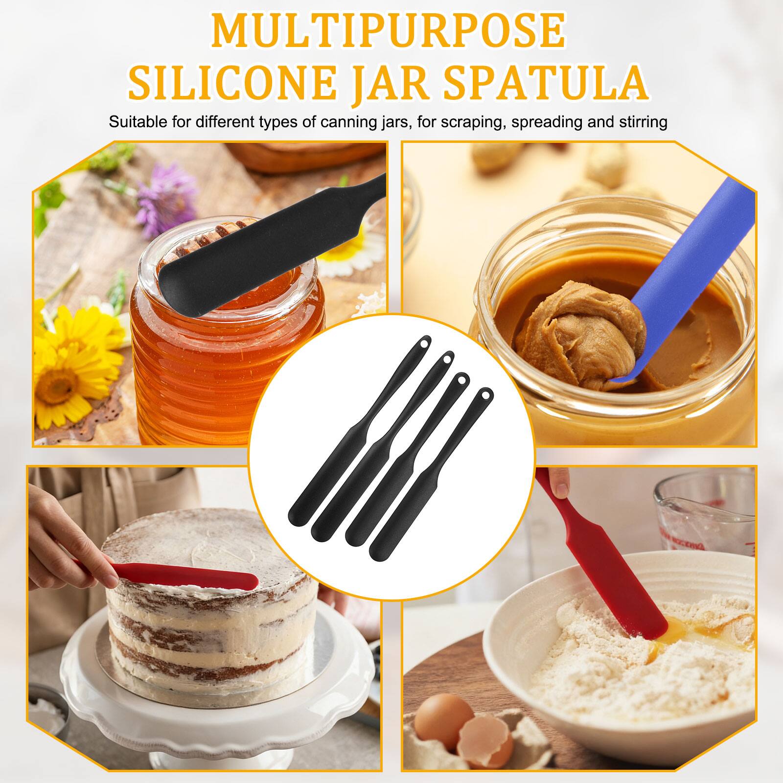 MULTIPURPOSE SILICONE JAR SPATULA

Suitable for different types of canning jars, for scraping, spreading and stirring
