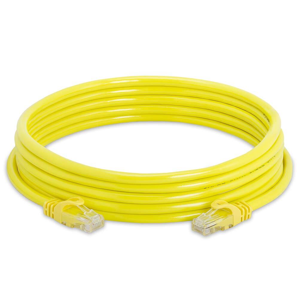 Angle. Cmple.com - Cmple - 20 Pack Cat6 Ethernet Cable 15 ft Cat 6 Network Cables, RJ45, 10Gbps LAN Patch Cord 550Mhz Cat 6 Wire - Yellow - Yellow.
