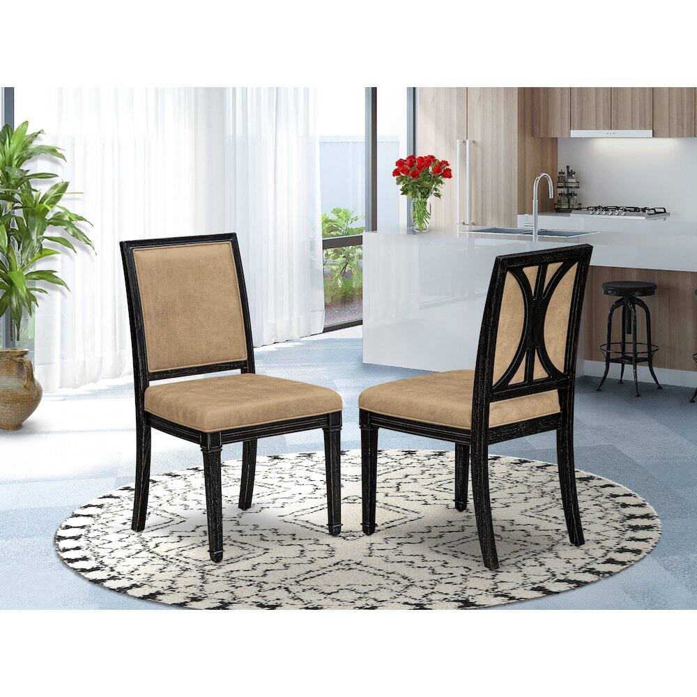 Alt View 1. East West Furniture - Upholstered Dining Chairs Set of 2 - Brown.