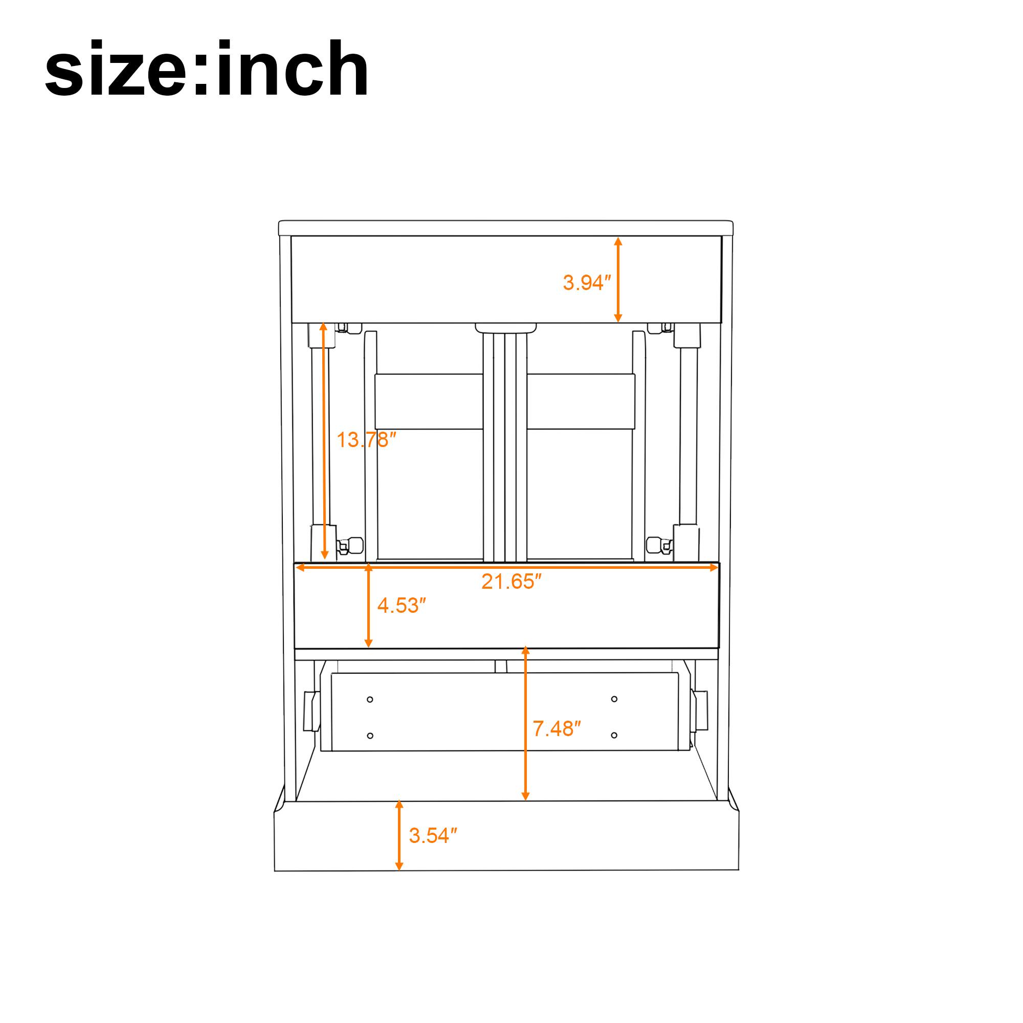size: inch  
3.94"  
13.78"  
4.53"  
21.65"  
7.48"  
3.54"