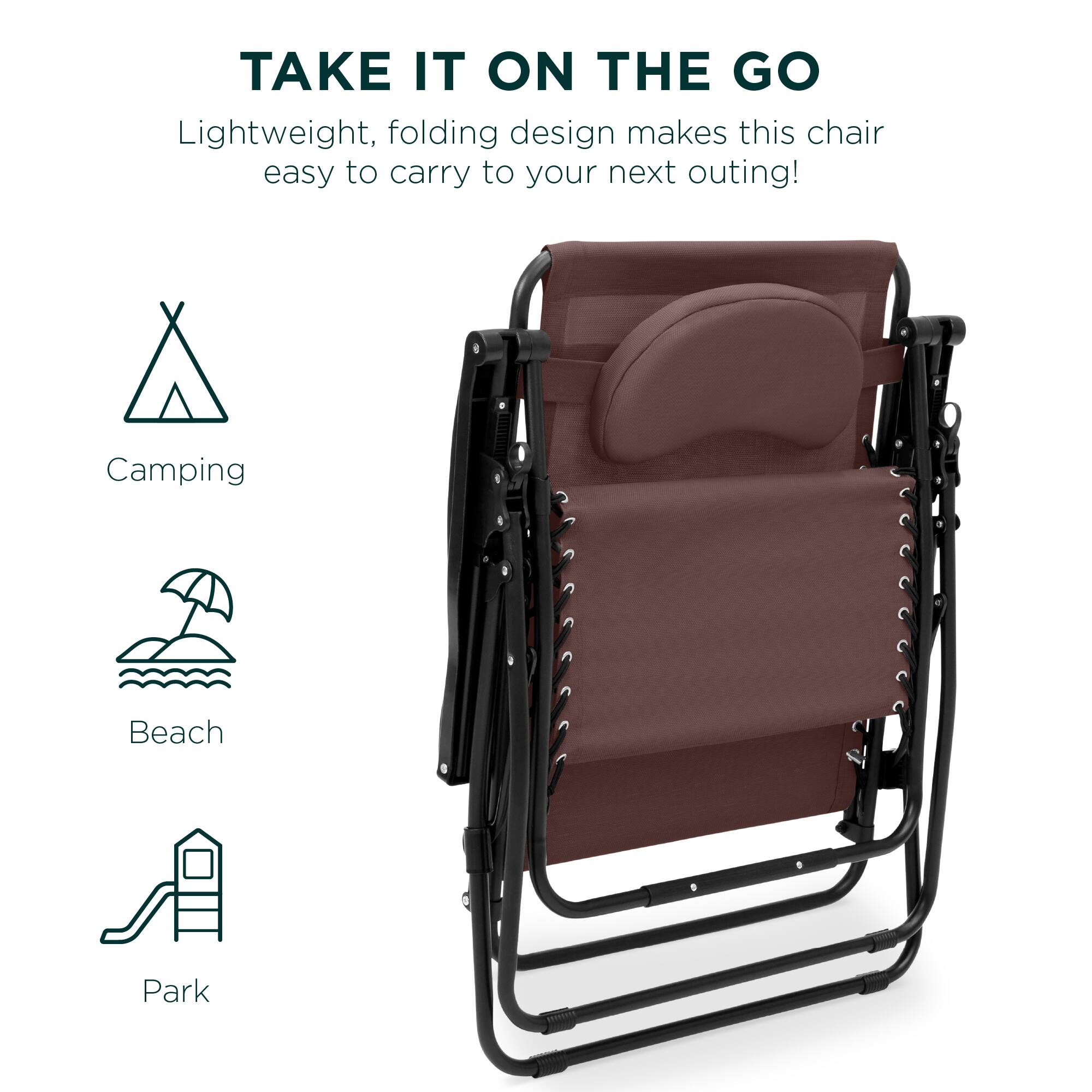TAKE IT ON THE GO

Lightweight, folding design makes this chair easy to carry to your next outing!

Camping  
Beach  
Park