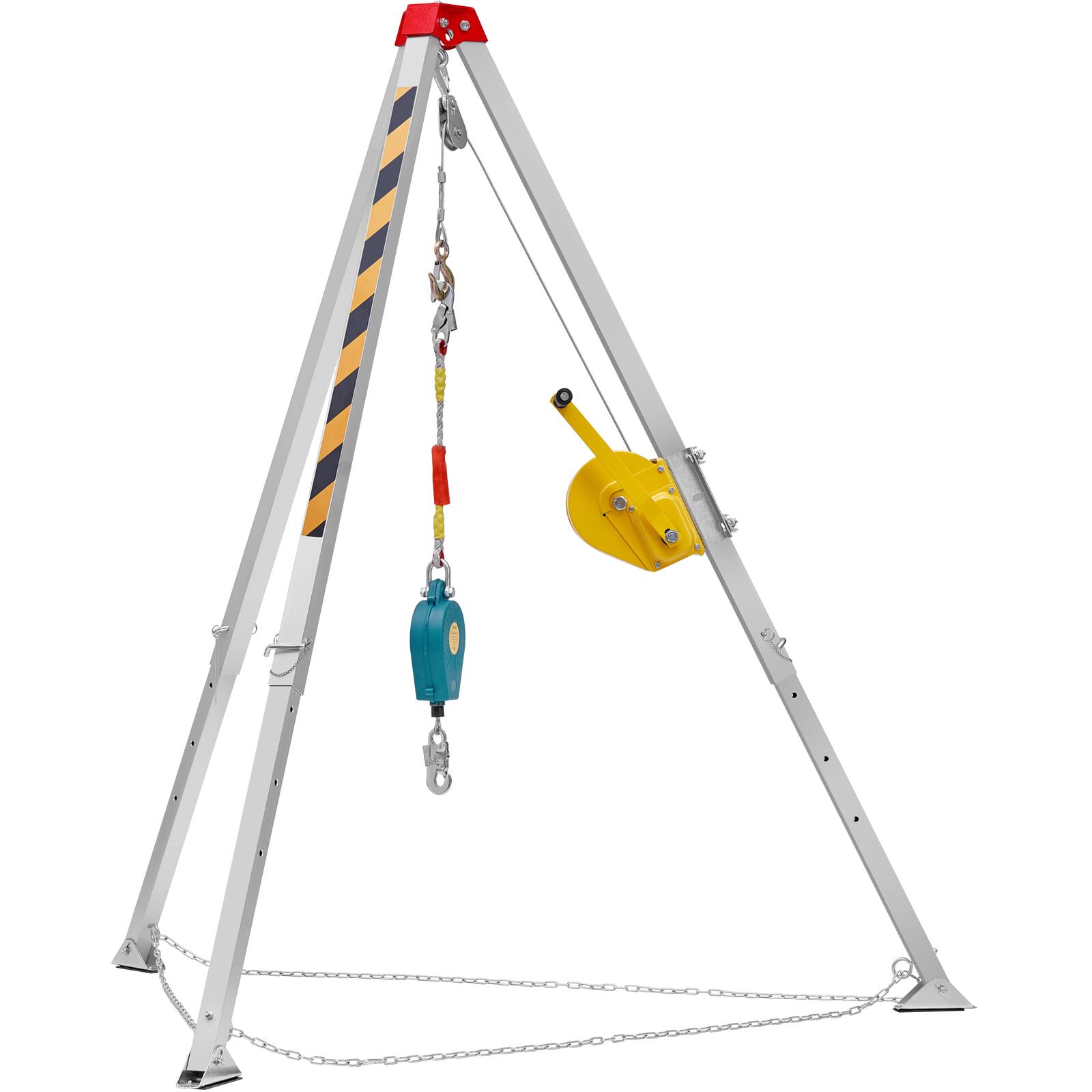 Alt View 5. VEVOR - Confined Space Tripod Kit, 1800 lbs Winch, Confined Space Tripod 7' Legs and 98' Cable, Confined Space Rescue Tripod - Silver.