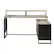 Front. OSP Home Furnishings - ACE L Desk with Hutch Shelf - River Oak/Black.