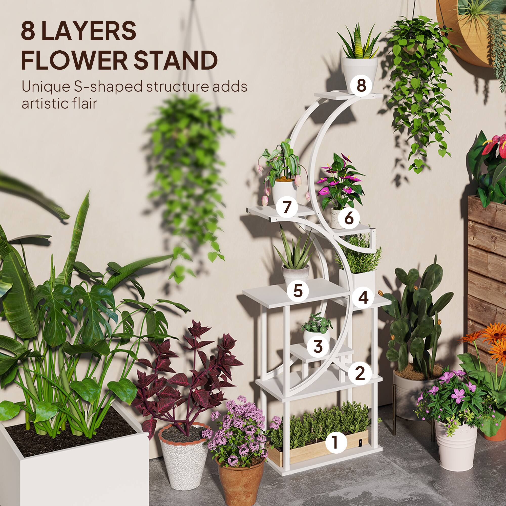 8 LAYERS FLOWER STAND

Unique S-shaped structure adds artistic flair

8  
7  
6  
5  
4  
3  
2  
1