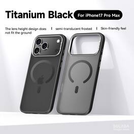 Dteck - Frosted Semi-transparent Shockproof Magnetic Phone Case For Apple iPhone 17 Pro Max - Black