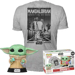 Funko - POP! & TEE: Star Wars - The Mandalorian - Grogu with Cookie - L - APPAREL - Multicolor
