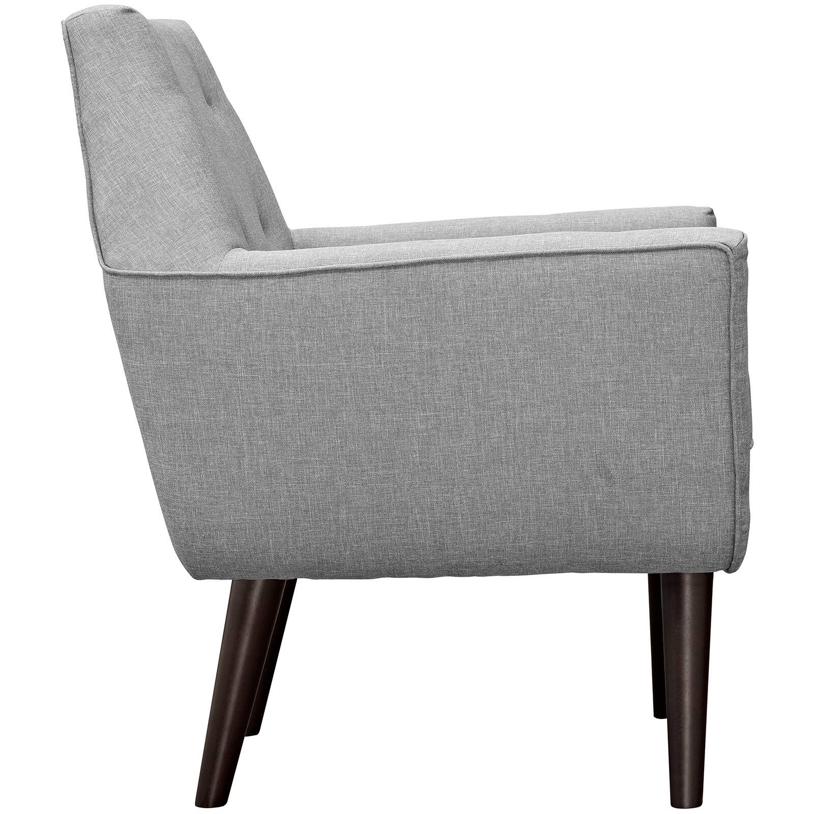 Left. Modway - Posit Upholstered Fabric Armchair by Modway - Light Gray.