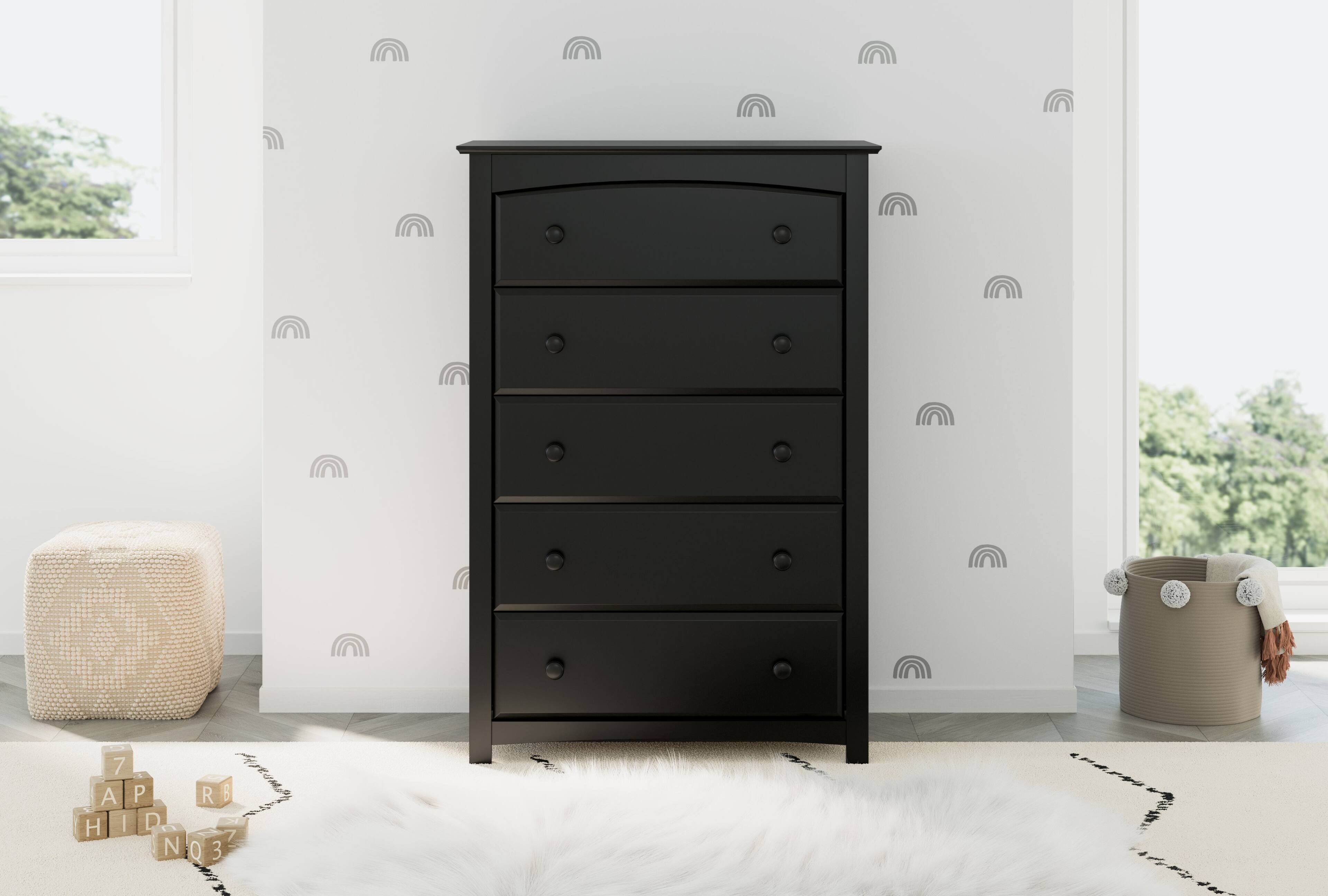 Angle. Storkcraft - Kenton 5-Drawer Dresser - Black.