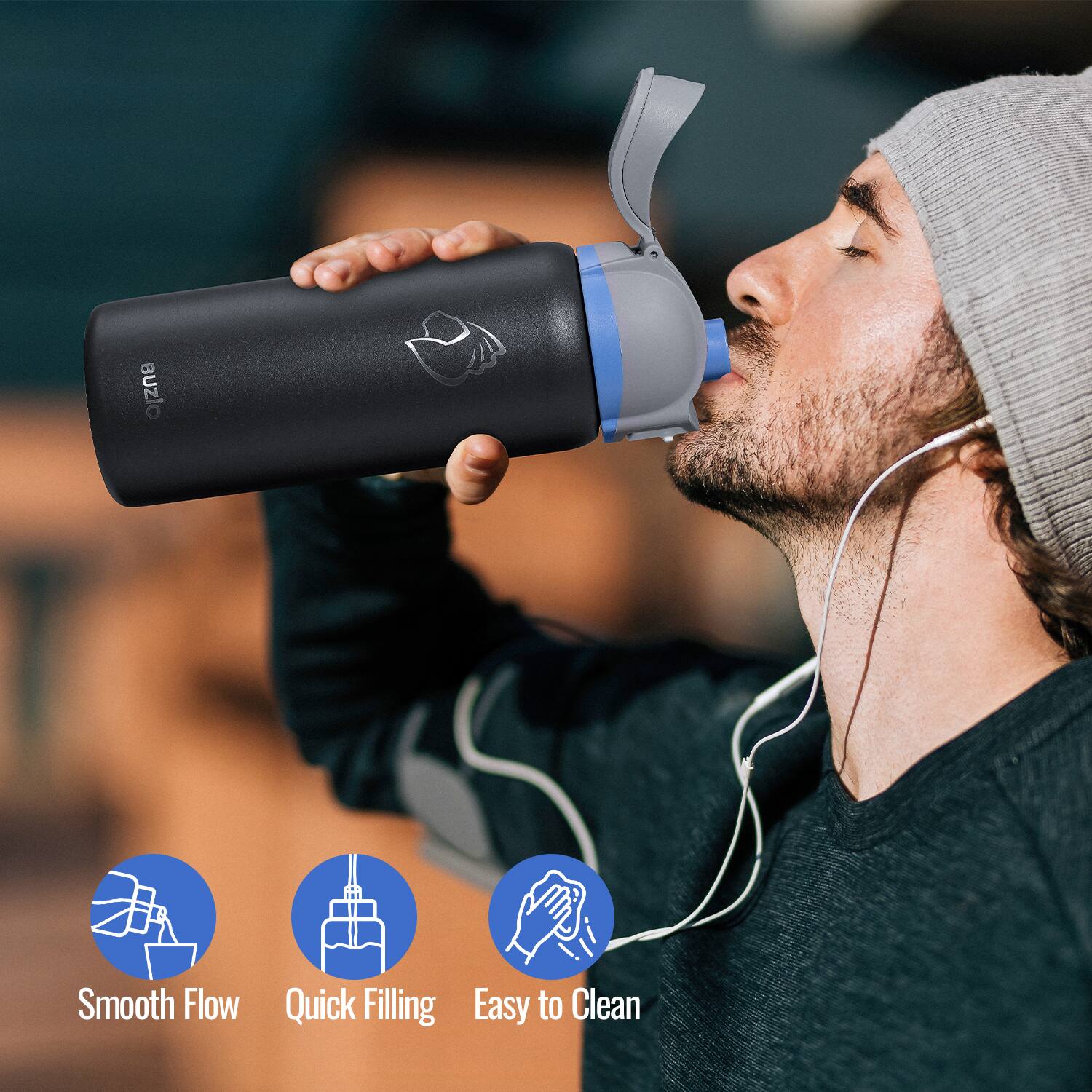 BUZIO

Smooth Flow  
Quick Filling  
Easy to Clean