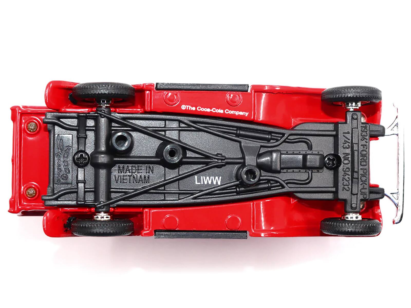 RORPO  
MADE IN VIETNAM  
The Coca-Cola Company  
LIWW  
1/43  
NO.94232  
1934'FORD FORD PICK-UP